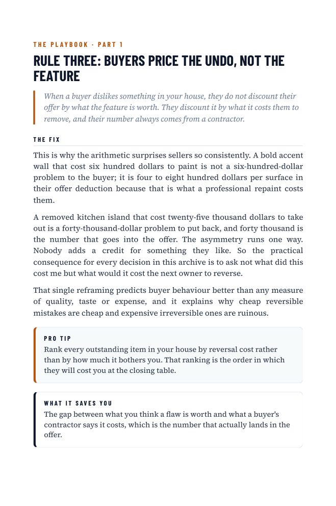 Rule Three: Buyers Price The Undo, Not The Feature